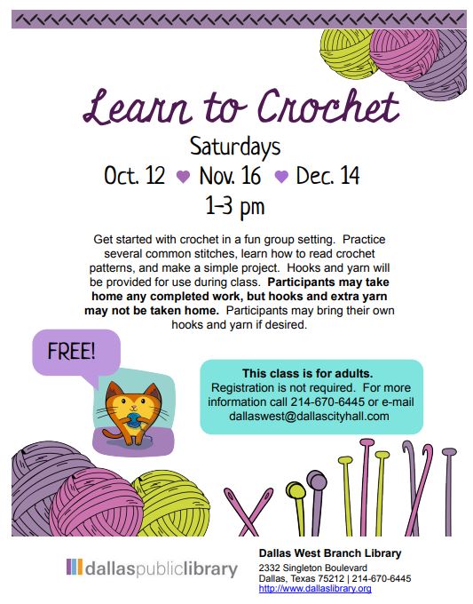 Learn to Crochet flyer