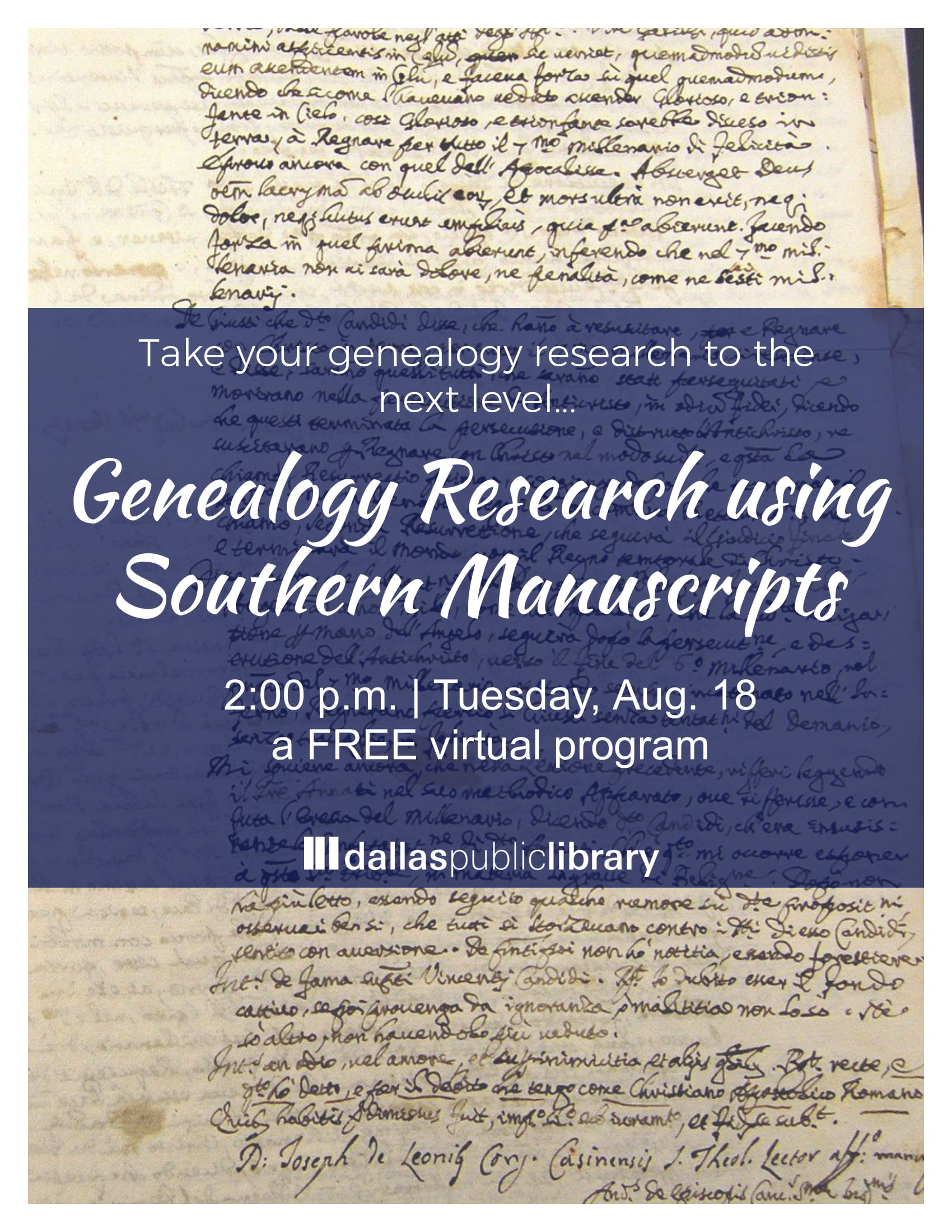 Genealogy Research using Southern Manuscripts