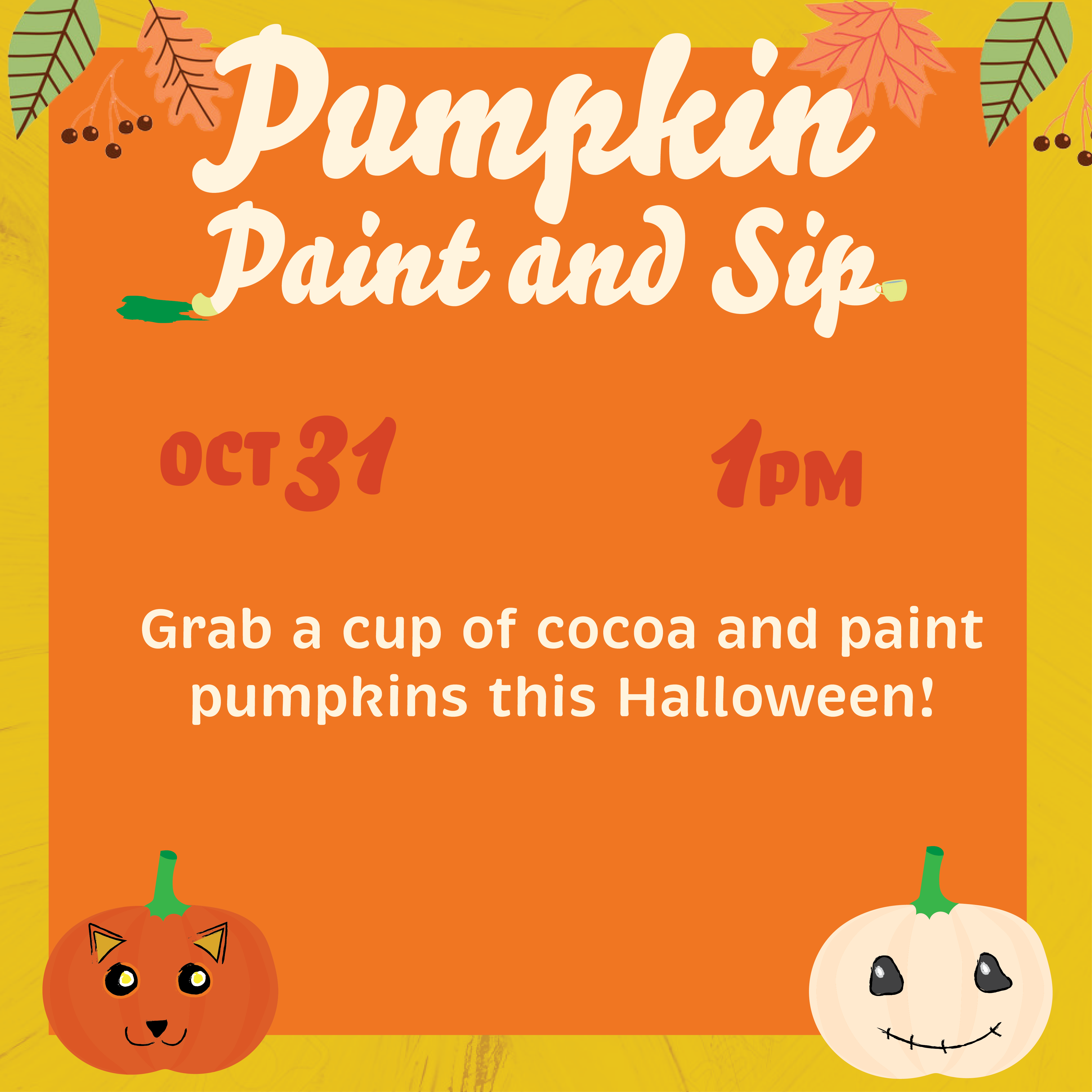 Pumpkin Paint and Sip