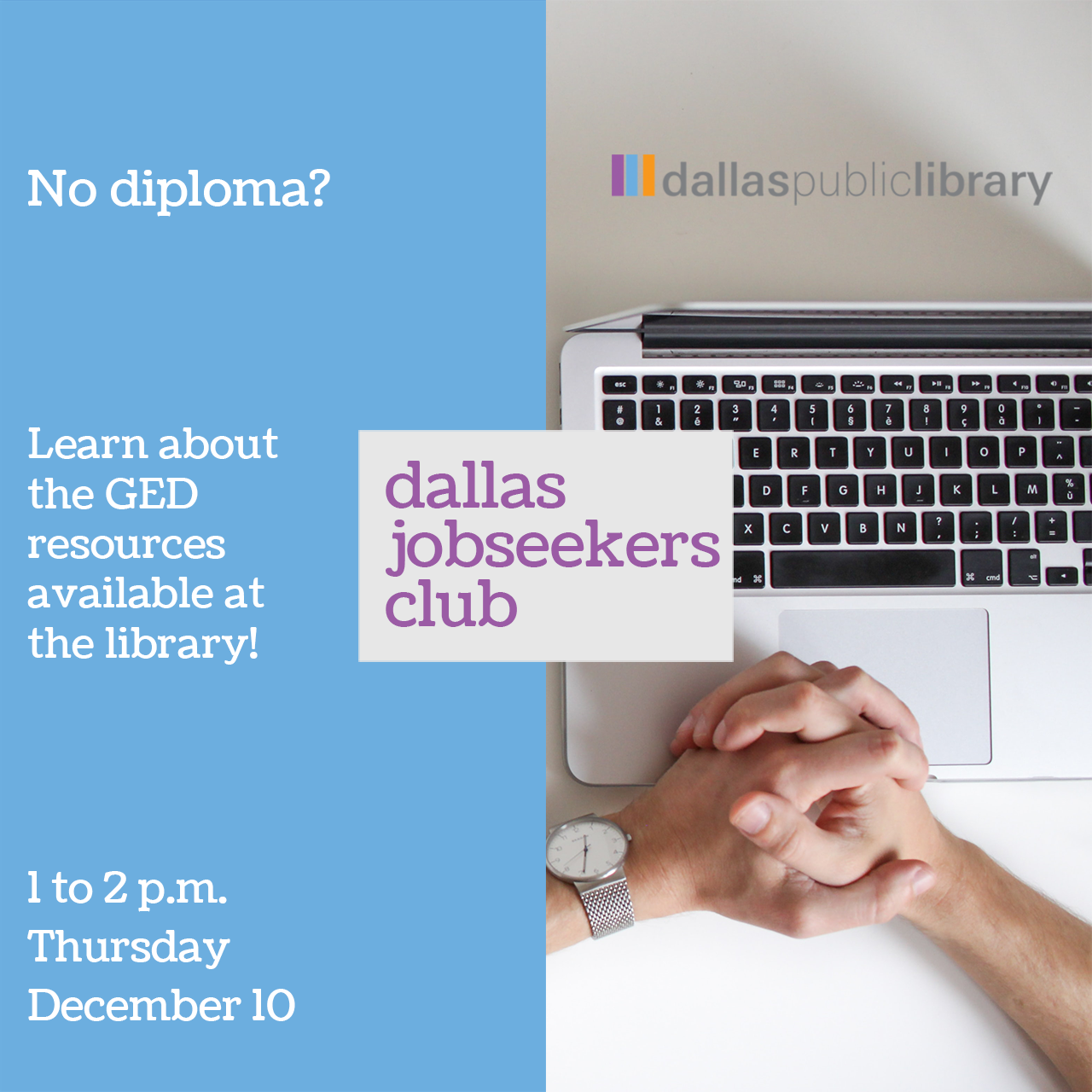 Dallas Jobseekers Club: GED Resources at DPL