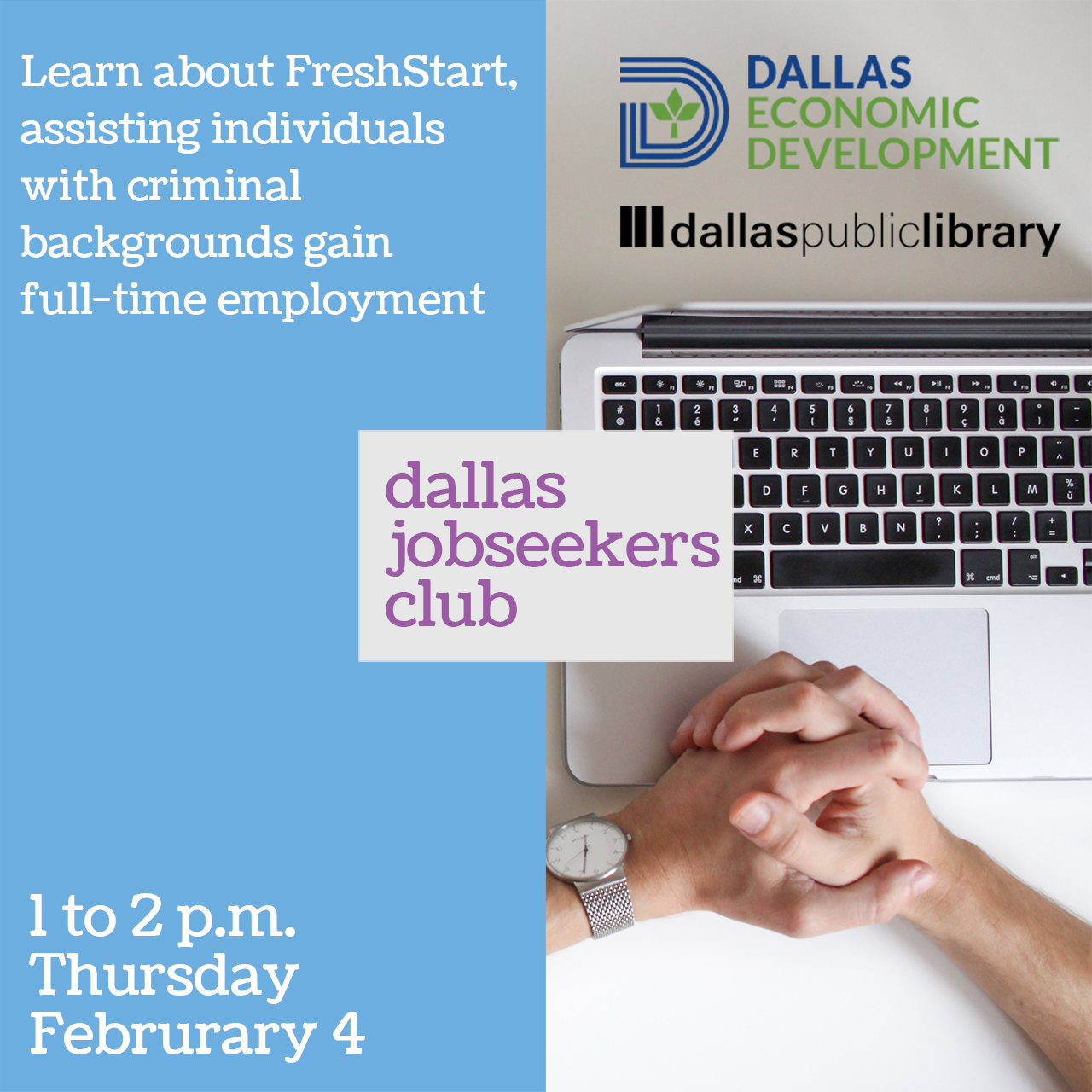 Dallas Jobseekers Club with FreshStart Employment Program