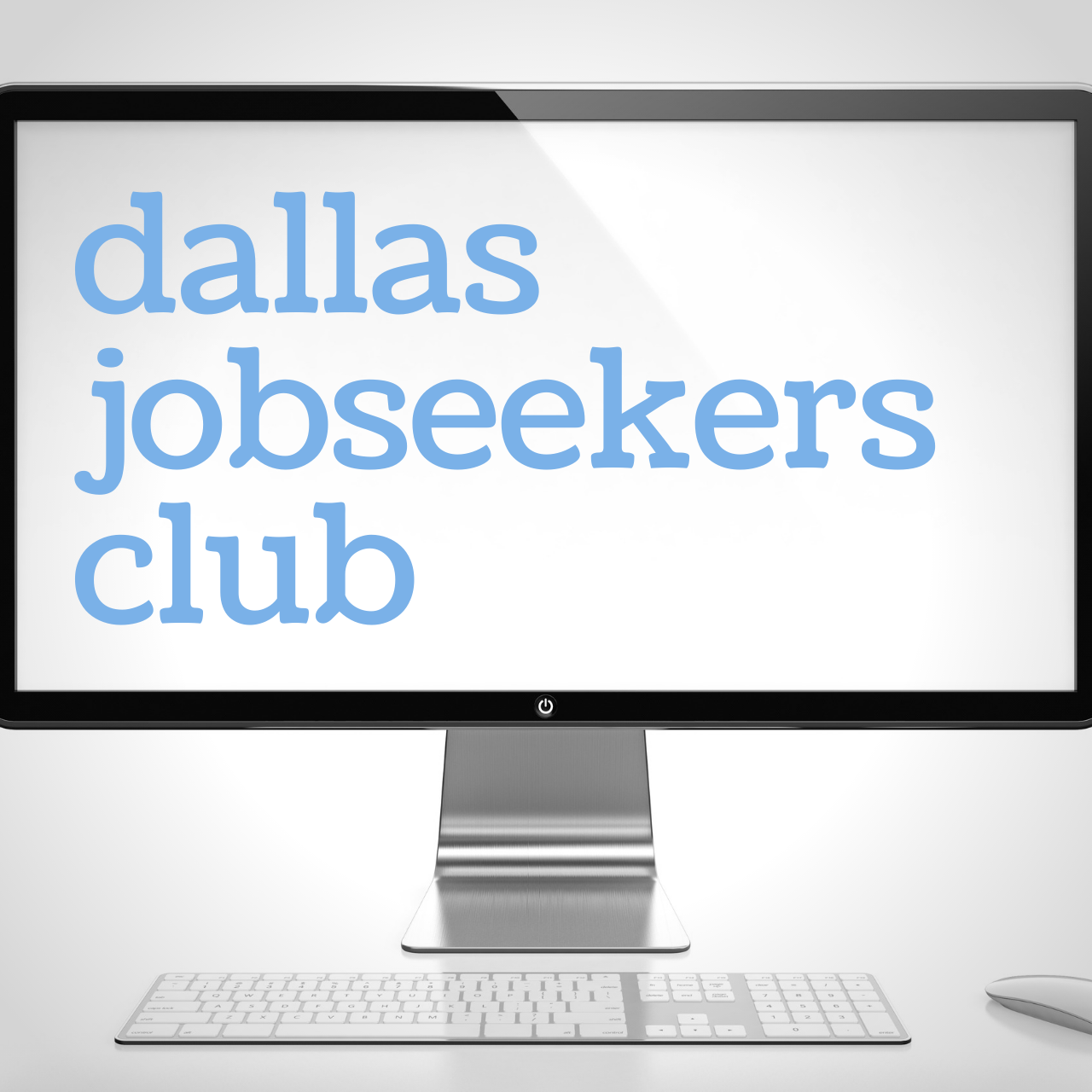 A computer screen displaying the words dallas jobseekers club