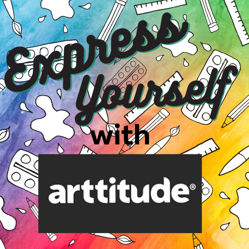 Express yourself with Artitude on rainbow background