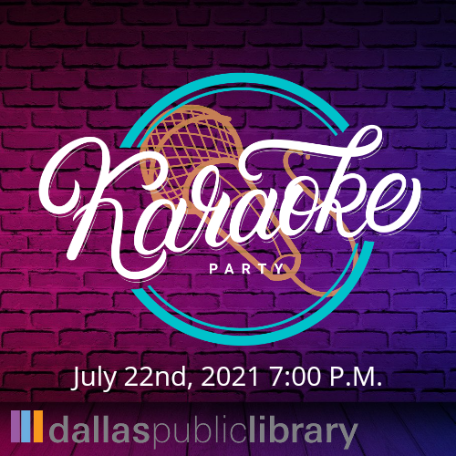 Karaoke with date and time on colorful brick background DPL Logo