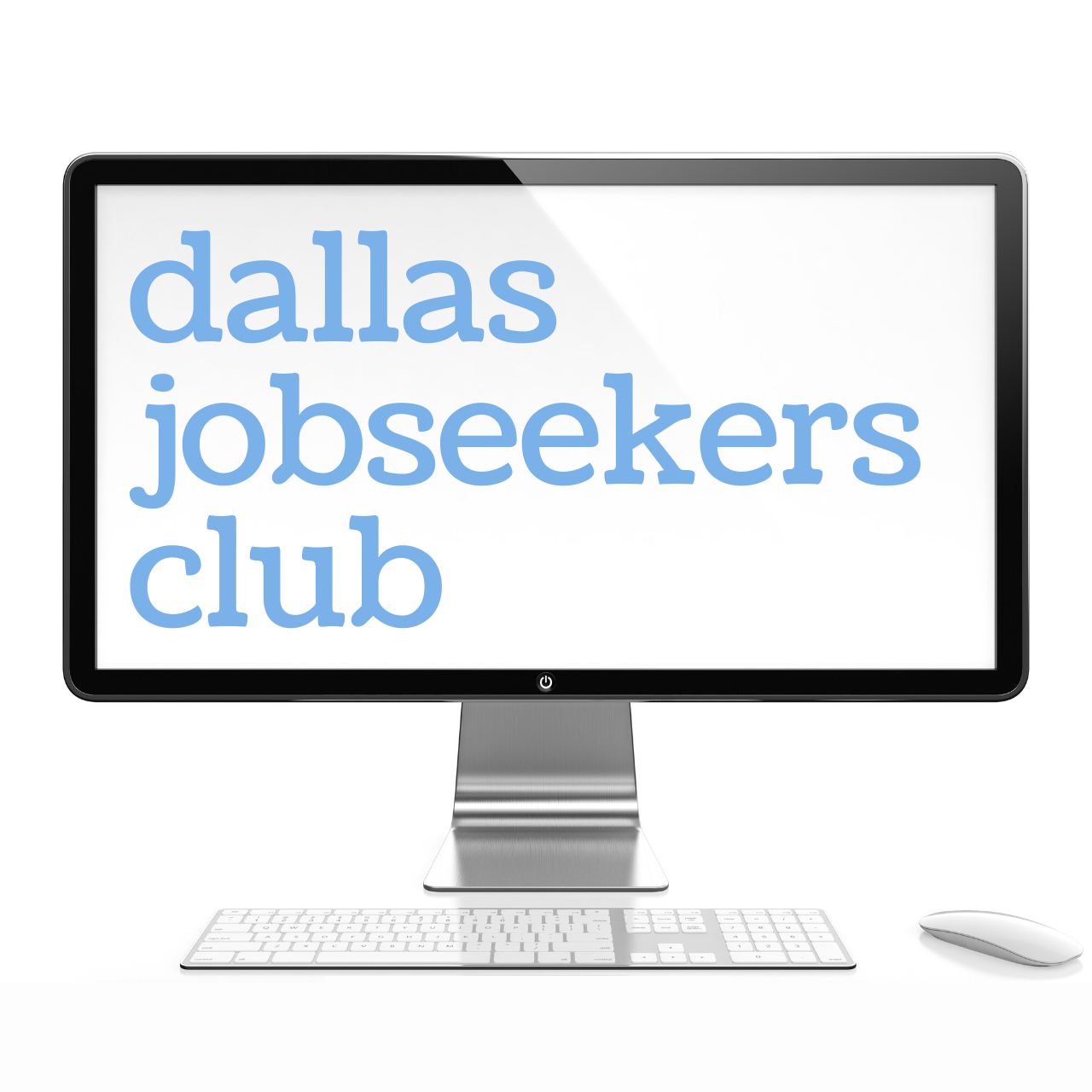 A computer screen displaying the words dallas jobseekers club