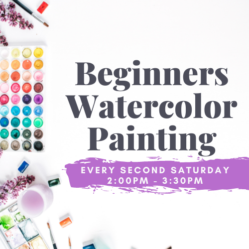 Image with water colors and event information