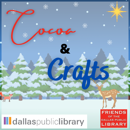 Cookies & Crafts on Winter Nature Background, DPL and FODPL Logos