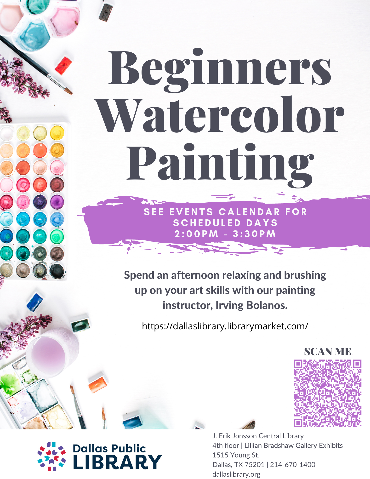 beginners watercolor flyer