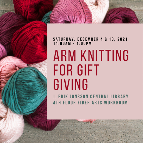 Arm knitting for gift giving flyer
