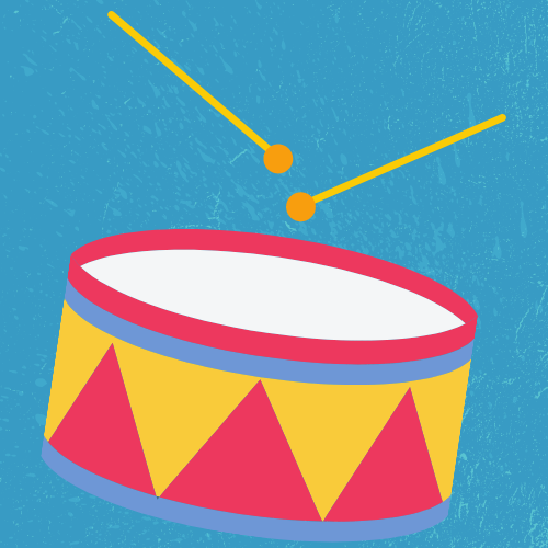 Drum Craft featuring a colorful image of a toy drum