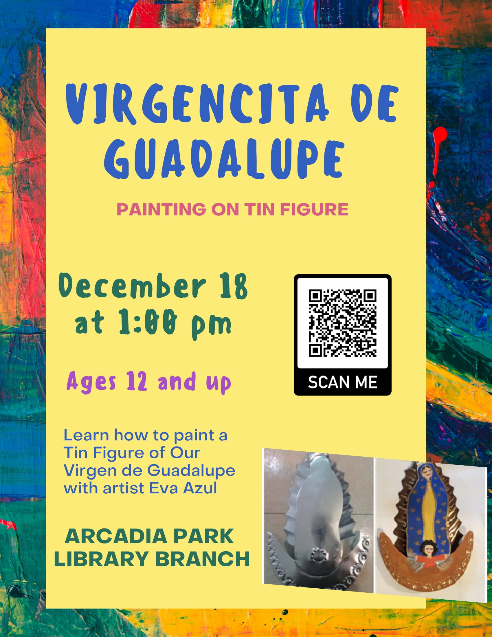 Virgencita de Guadalupe on Tin 