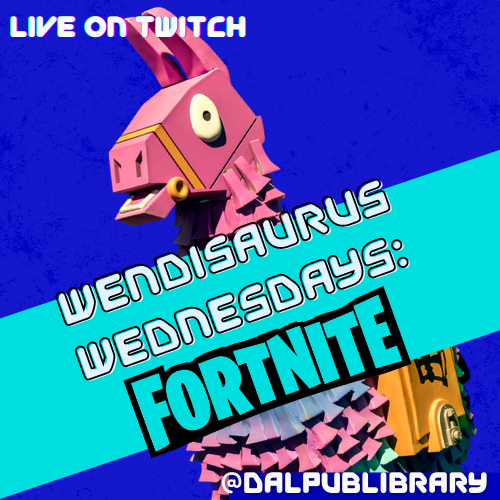 Wendisaurus Wednesdays Cover graphic featuring a Loot Llama and title of the event