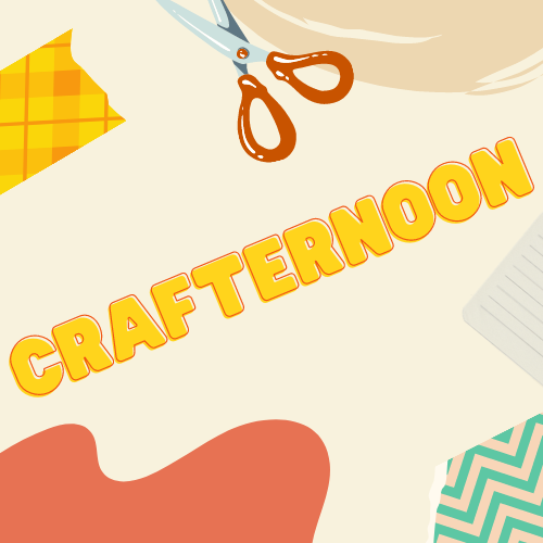 Crafternoon Library Market Graphic featuring craft details and crafternoon name