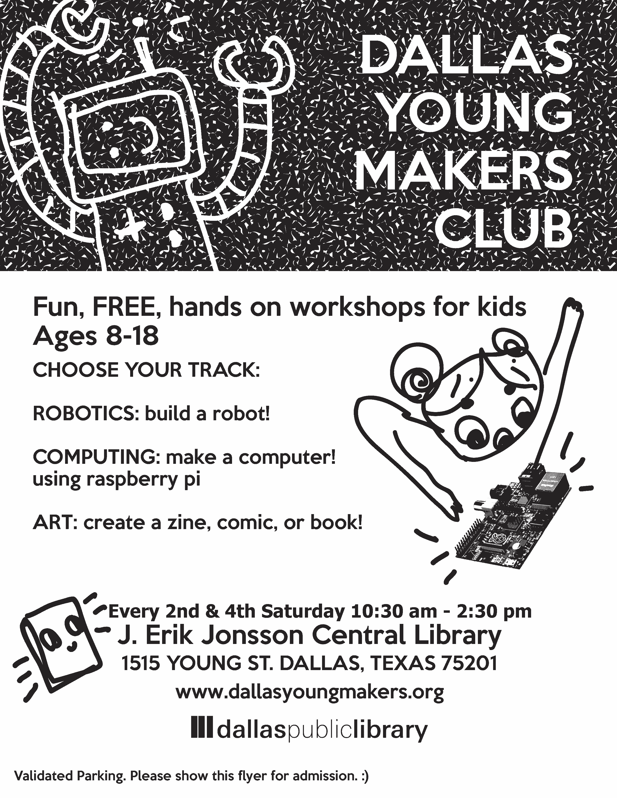 Dallas Young Makers every 2nd and 4th Saturday at the Central Library