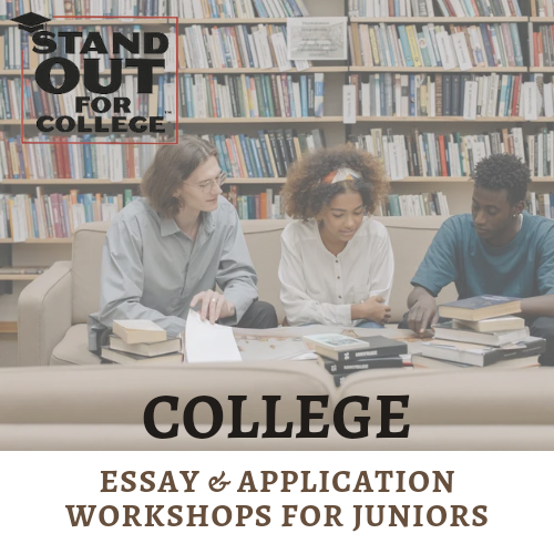 Stand Out for College Logo, students studying College Essay and Applications Workshops for Juniors
