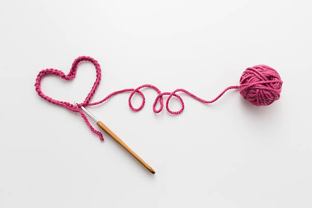 Crochet chain making a heart