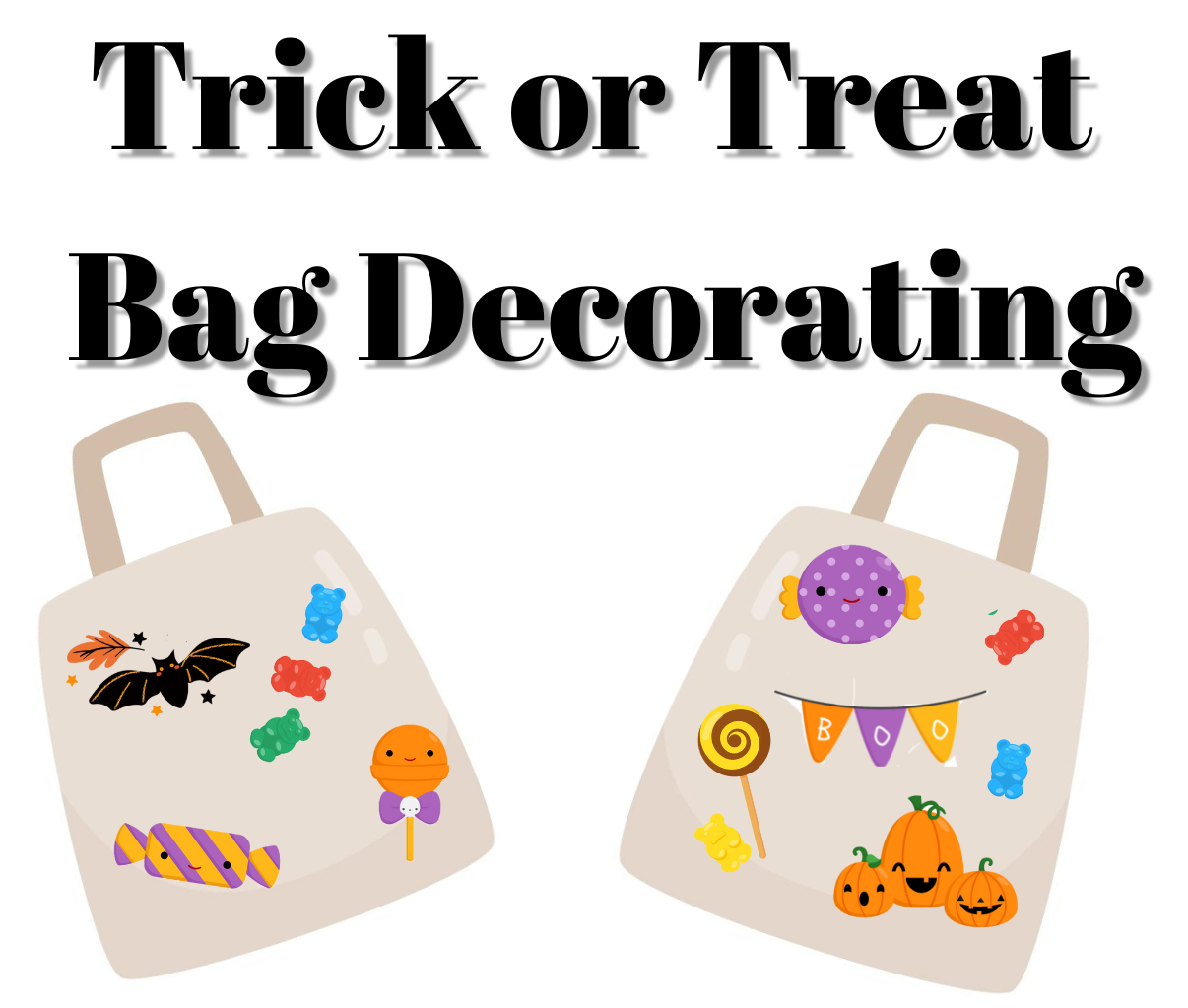 canvas bags with halloween decor