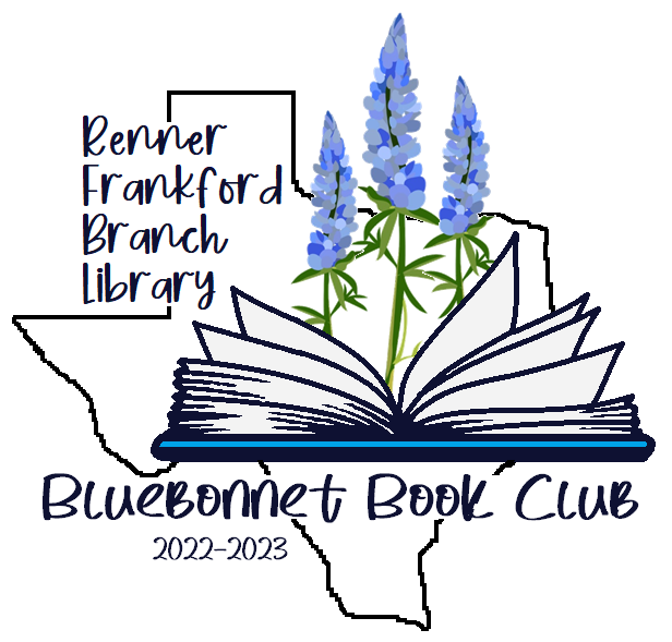 State of Texas with open book and bluebonnets