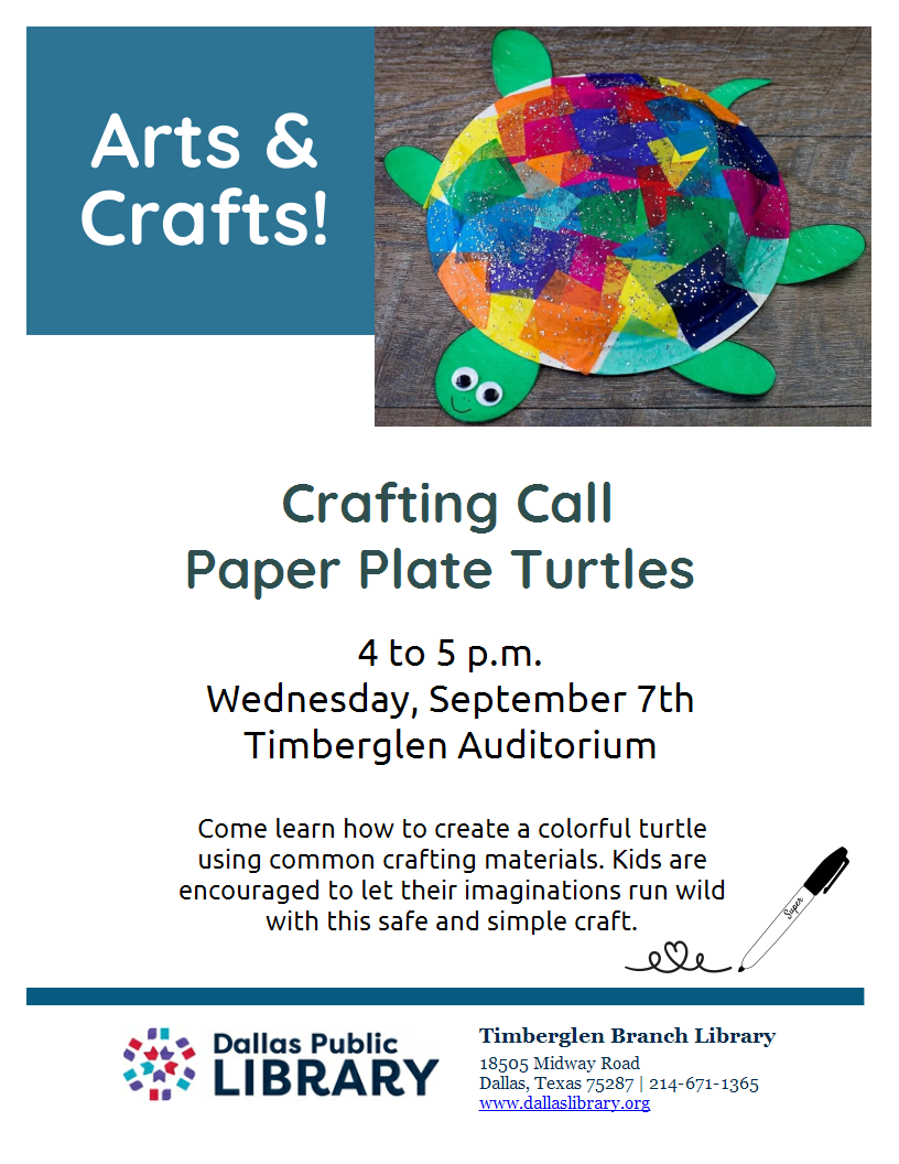 Flyer of turtle craft event