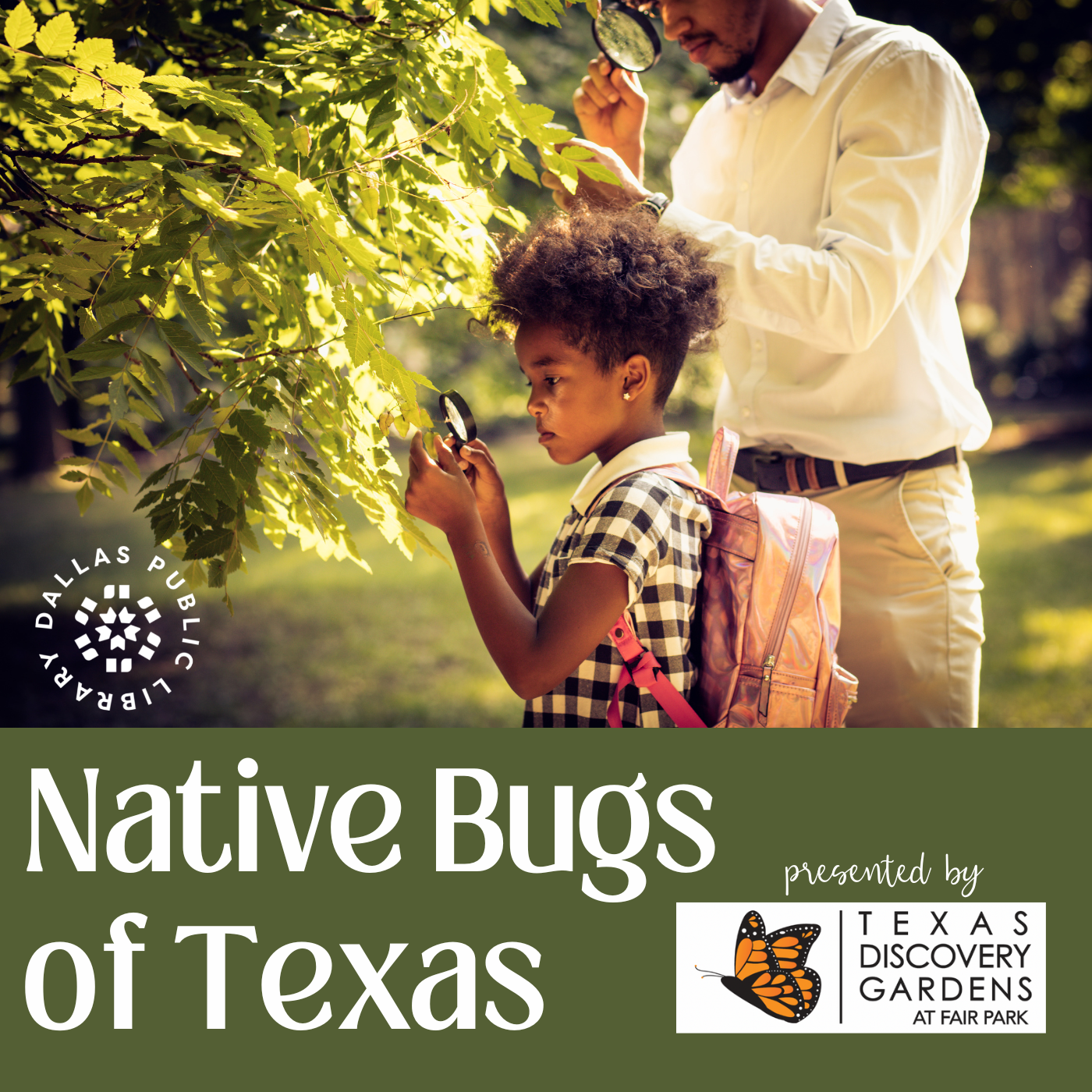 This program is for anyone who has an interest in insects and learning about the one's that are native to Texas