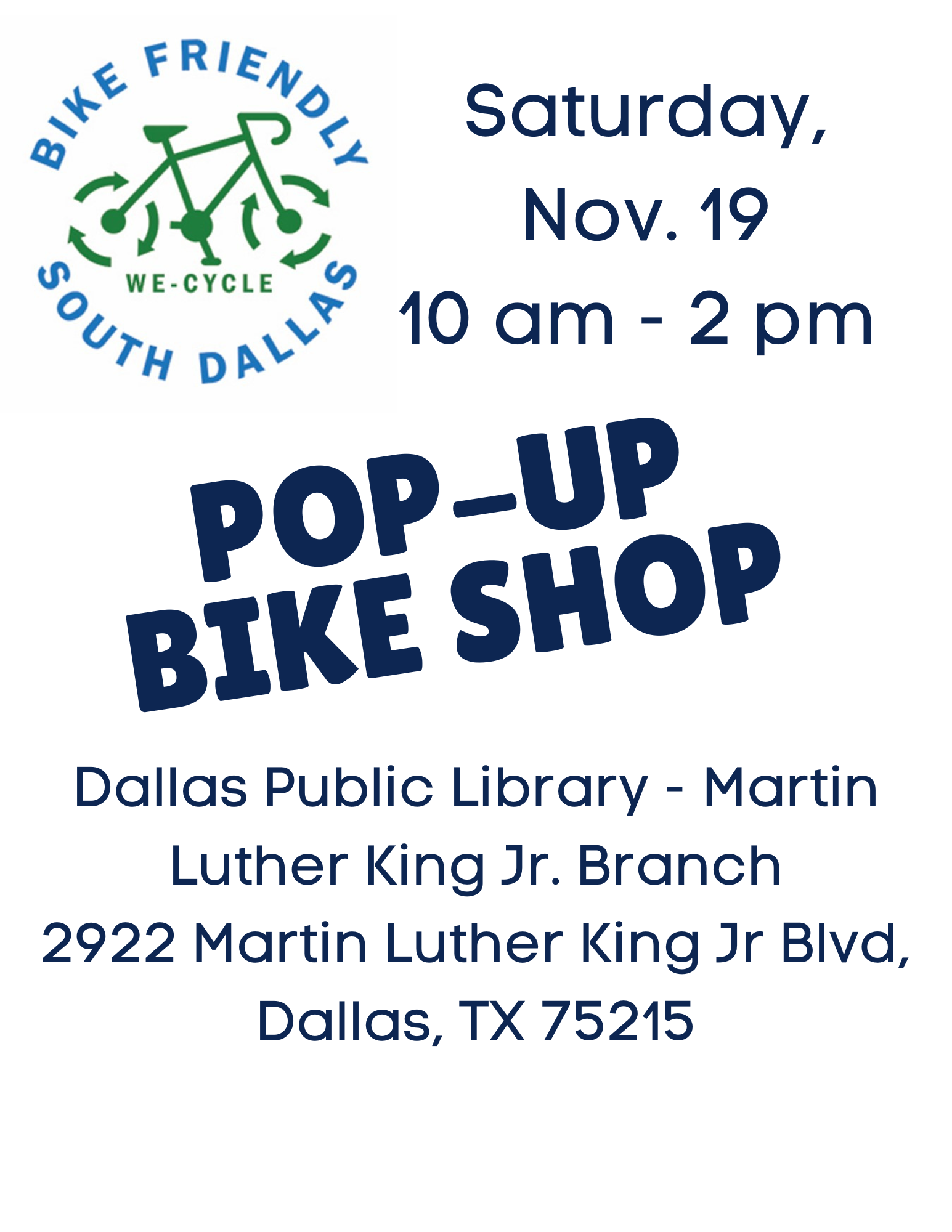 pop up bike shop flyer