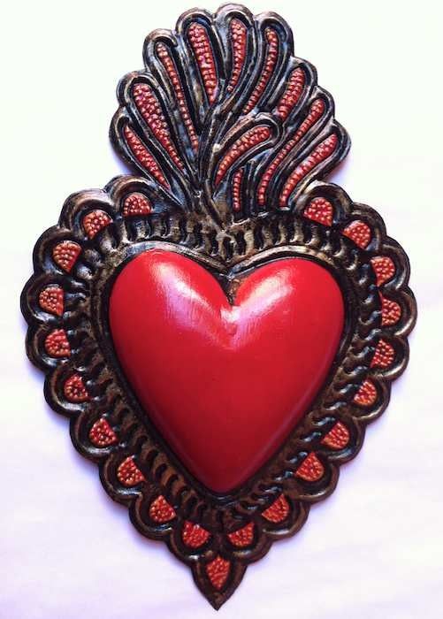 metal embossed heart