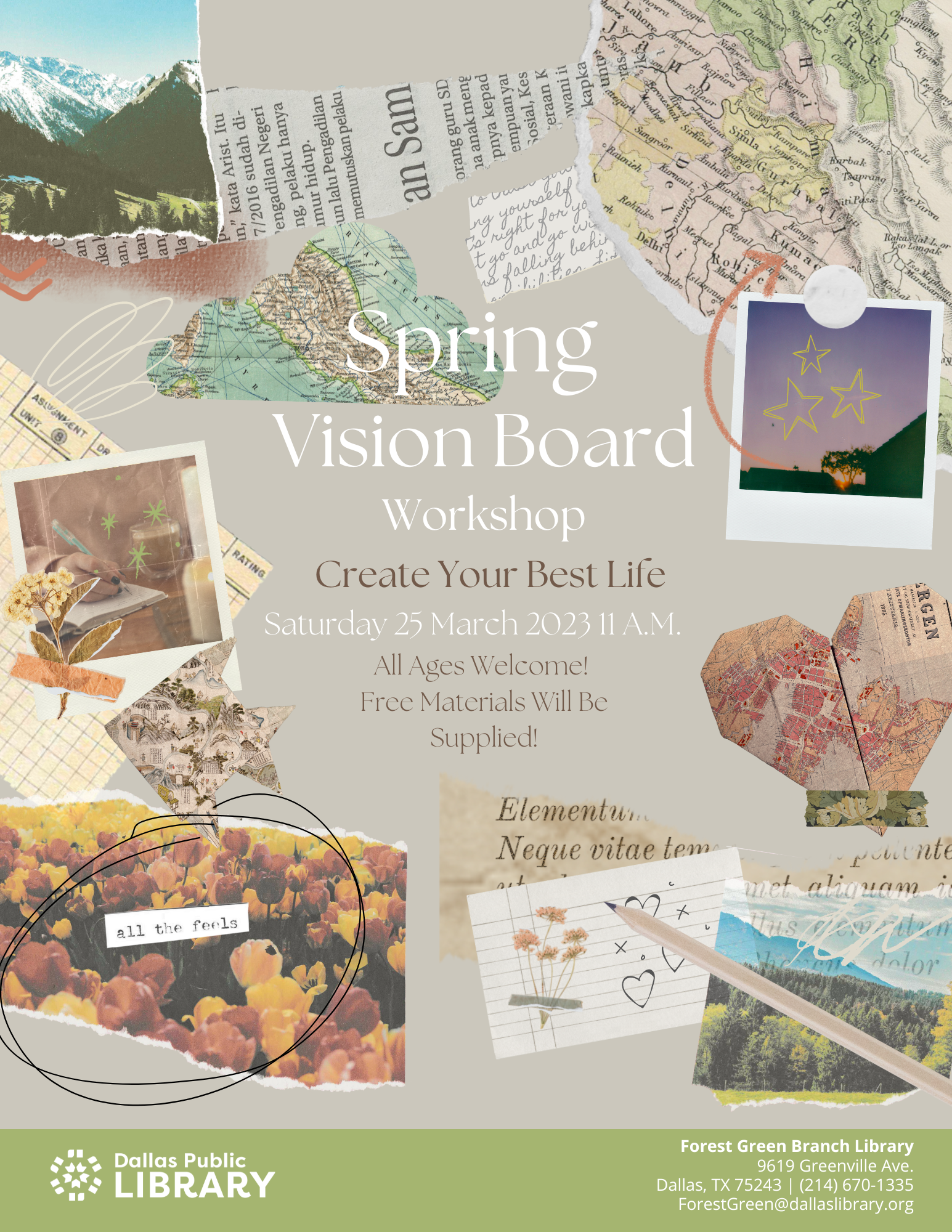 Spring Vision Board Workshop Flyer