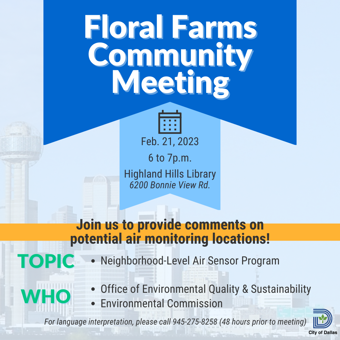 Floral Farms Community Meeting Flyer
