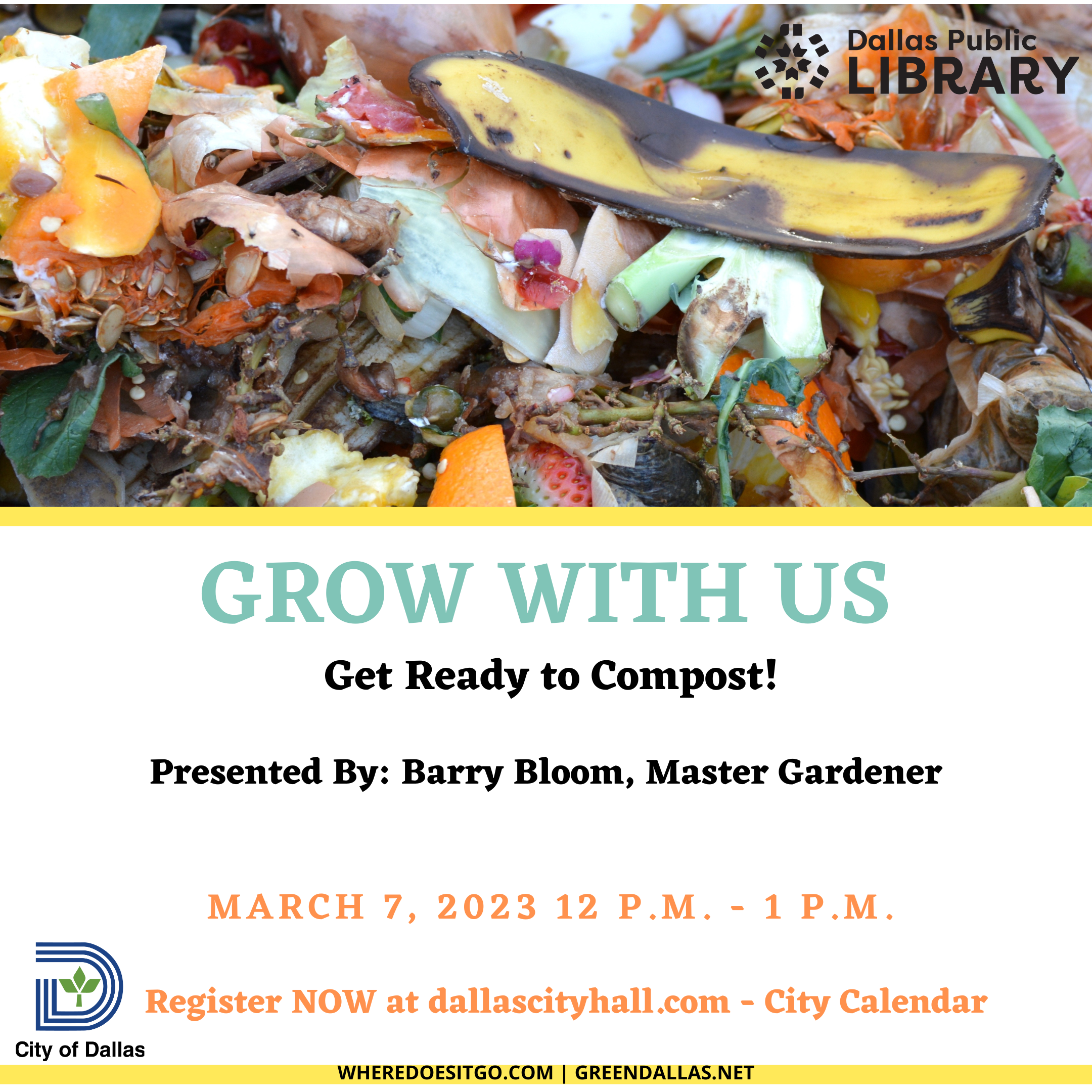 Grow With Us Composting Event Flyer