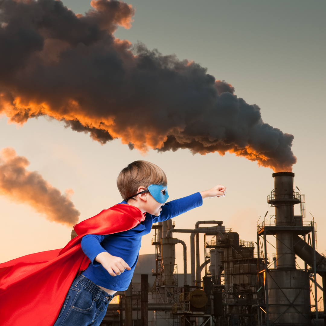 A child hero fighting pollution.