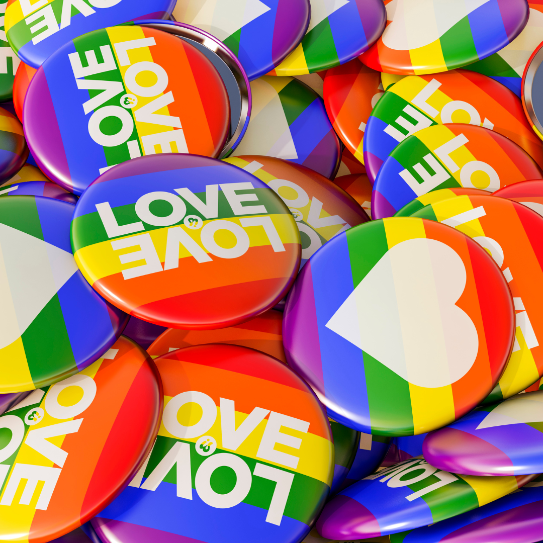 Pride buttons.