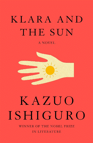 Cover image of book klara and the sun with a small sun in the middle of a palm