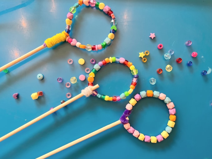 Bubble wands made out of pipe cleaners