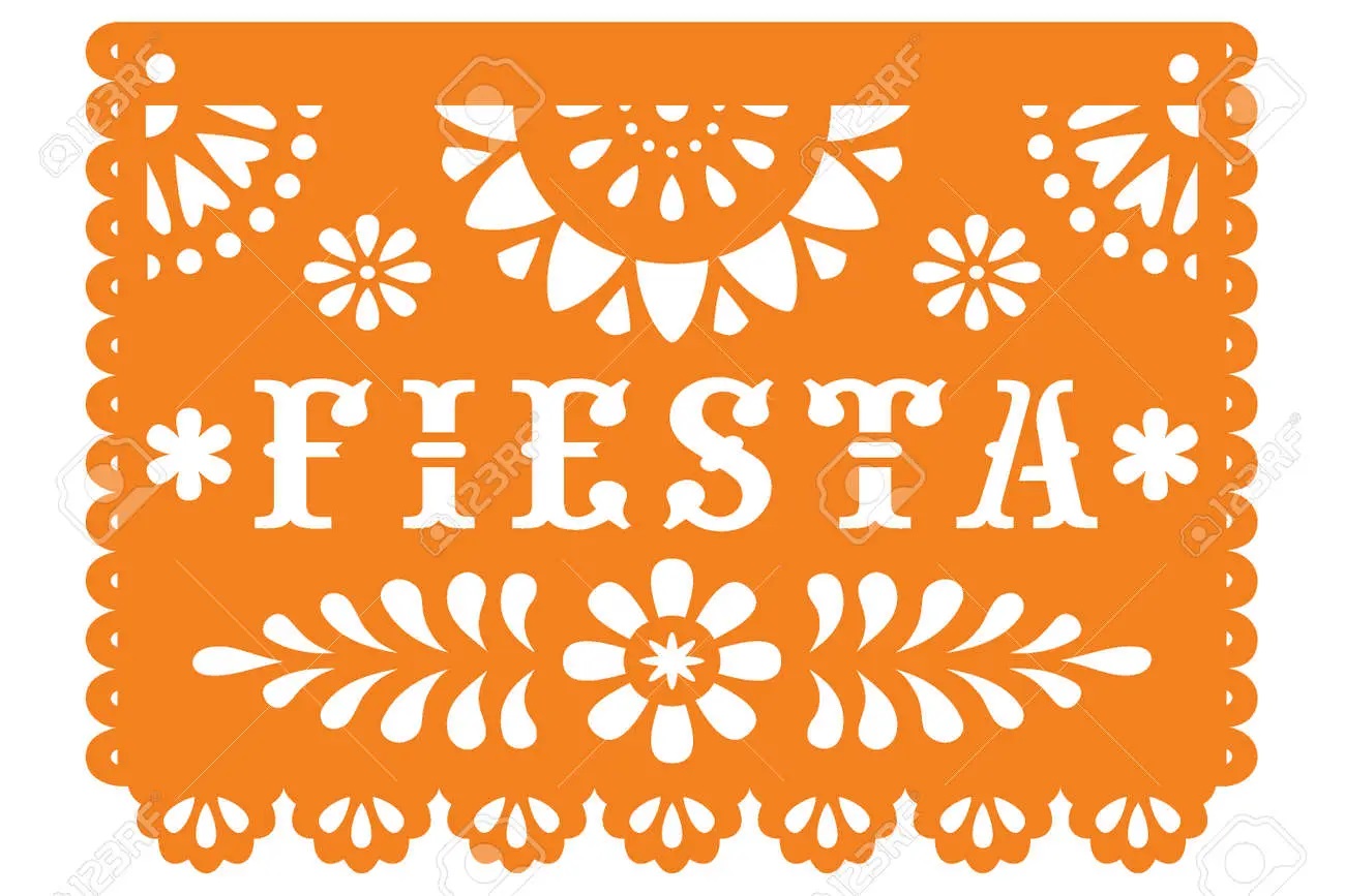 Papel Picado with the word Fiesta Cut Out