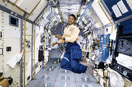 Mae Jemison Floating in the International Space Station