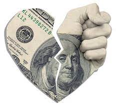 heart shaped money with a fist