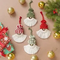 macrame santa gnome ornaments