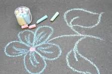 chalk design with chalk laid out 