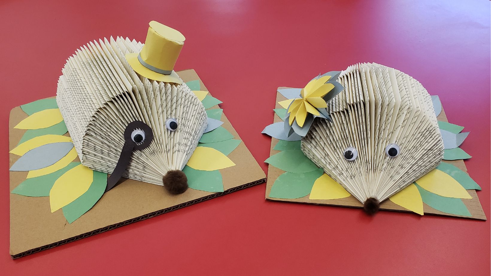 Example Book Hedgehogs on a Red Background