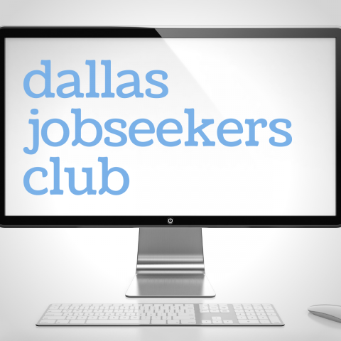 A computer screen displaying the words dallas jobseekers club