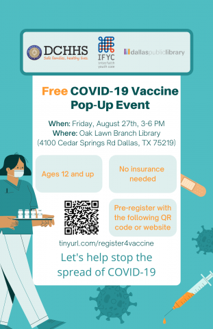 Free COVID-19 Vaccine Pop-up Event/ Evento Gratuito de Vacunas Contra el COVID-19