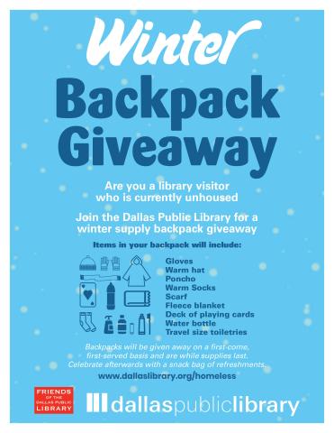 Backpack Giveaway flyer