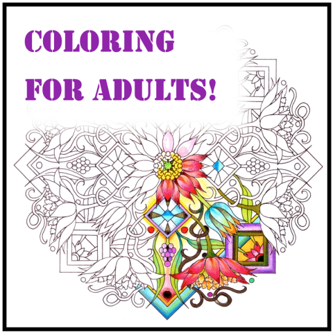 coloring for adults flyer