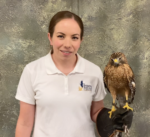 Woman with raptor