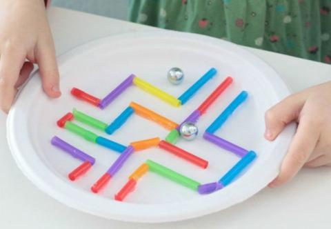 Paper Plate Marble Maze