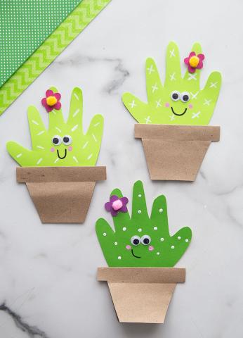 Cactus Hand Print Card