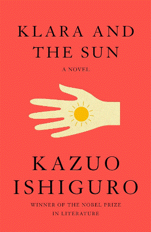 Cover image of book klara and the sun with a small sun in the middle of a palm