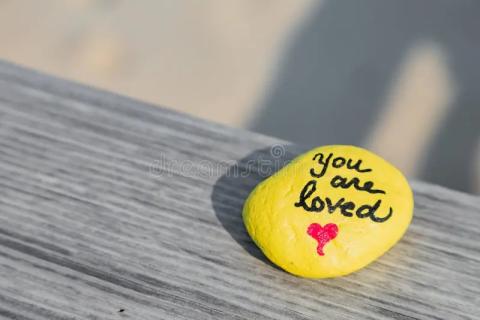 Painted Kindness Stone That Reads You Are Loved
