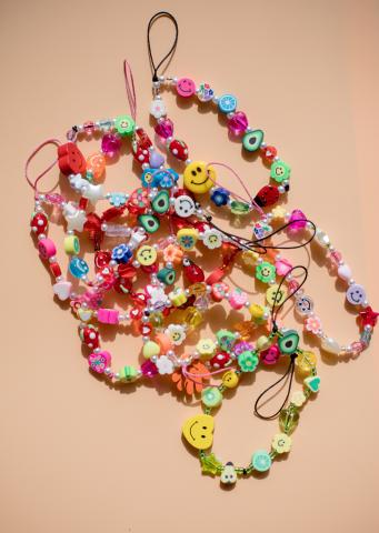 Pile of Brightly Colored Phone Charms