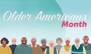 multi cultured group with "older americans month"